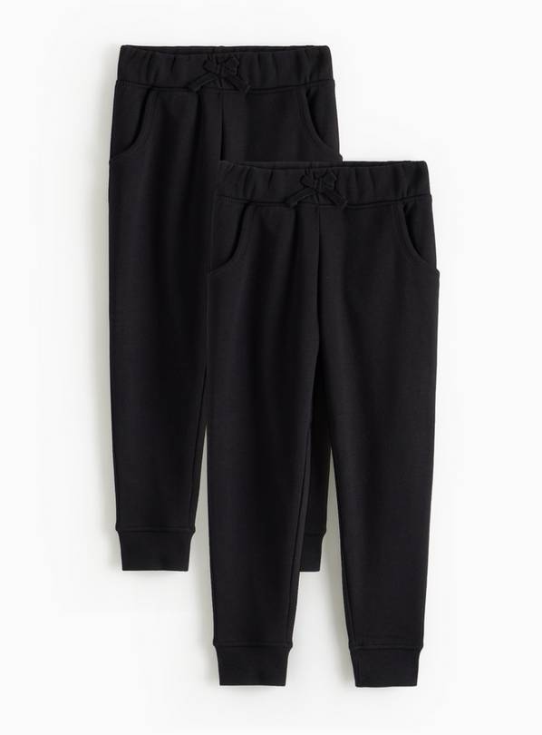 2 Pack Black Joggers 6 years