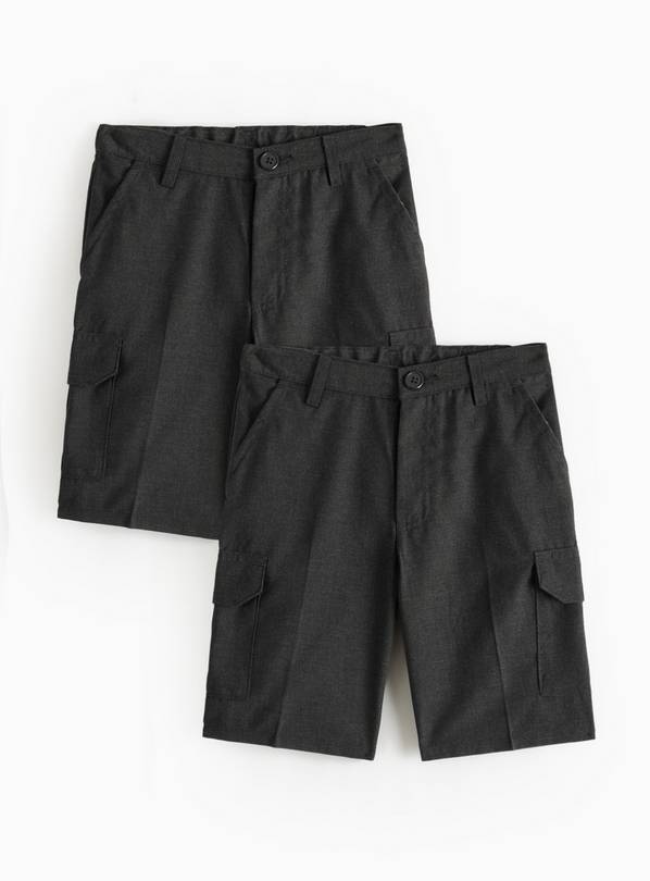 2 Pack Grey Cargo Shorts 6 years
