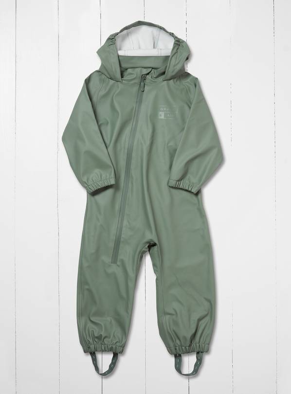 GRASS & AIR Little Kids Khaki Green Puddlesuit 3-4 Years