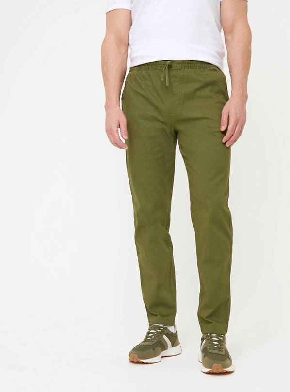 Khaki Straight Leg Pull On Chinos S