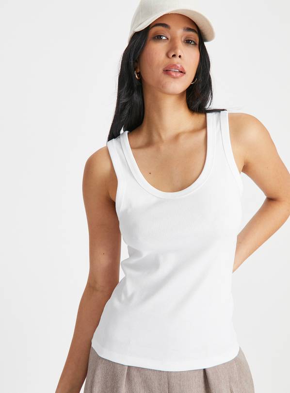 White Classic Ribbed Vest Top 14