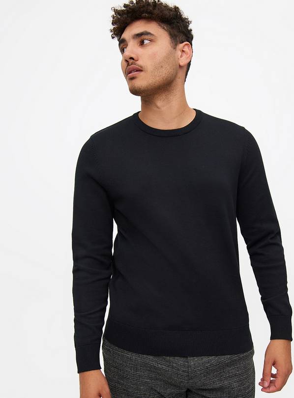 Black Core Crew Neck Jumper  S
