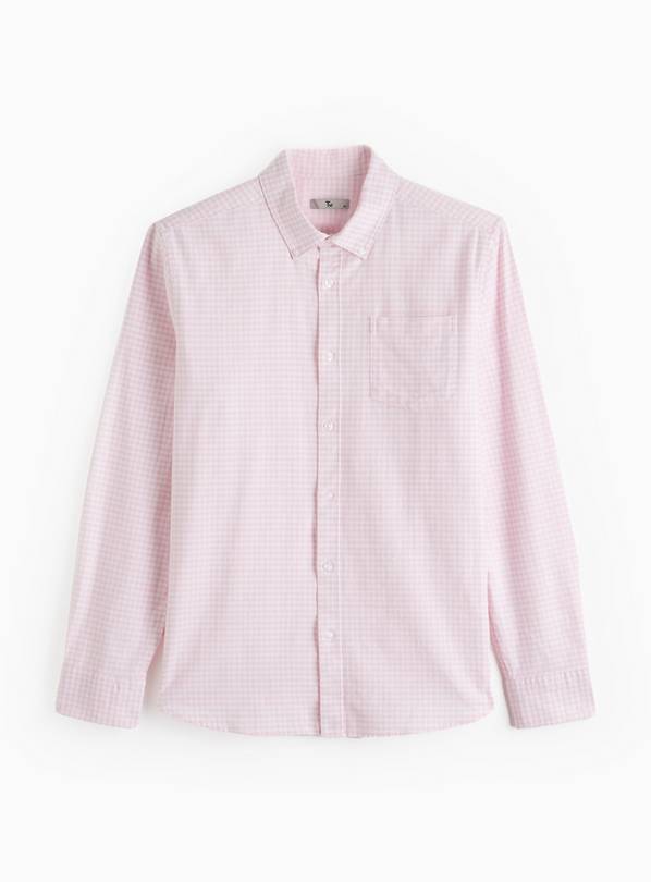 Pink Gingham Slim-Fit Oxford Shirt  L