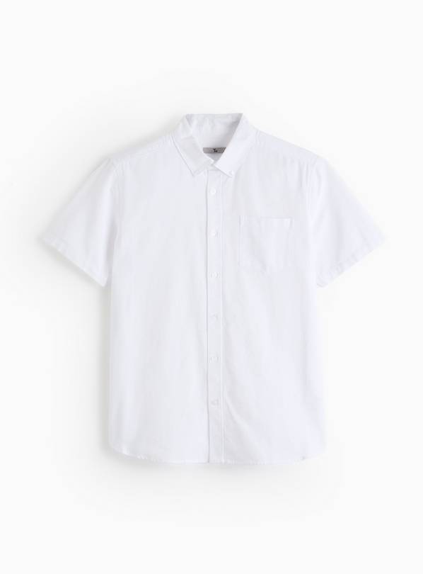 Short Sleeve White Oxford Shirt S