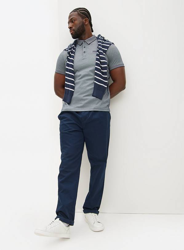 Navy Two Tone Polo Shirt S