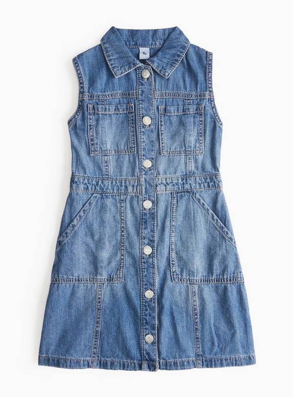 Denim Blue Sleeveless Dress 9 years