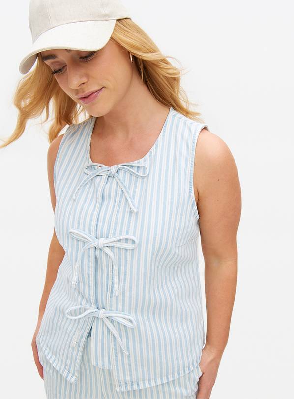 Blue Denim Striped Co-ord Waistcoat 16