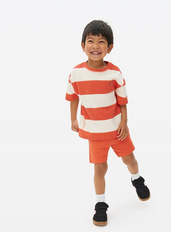 Red Stripe Jersey T-Shirt & Shorts Set 3-4 years