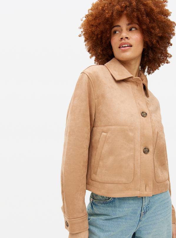 Tan Suede Look Boxy Jacket 18