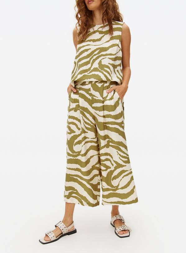 Green Zebra Print Co-ord Culottes 14