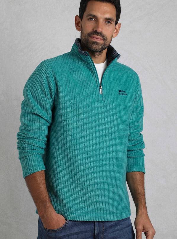 WEIRD FISH Newark 1/4 Zip Grid Fleece S