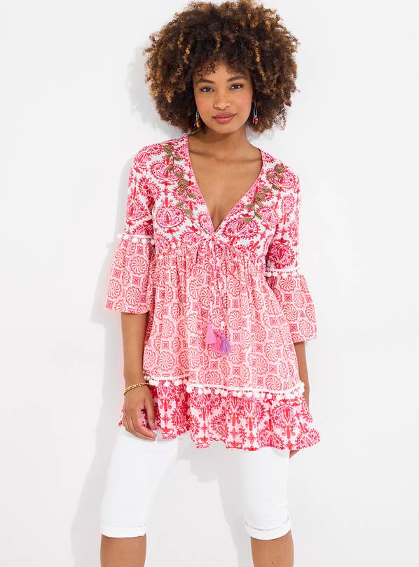 JOE BROWNS Floral Tassel Trim Tunic 8