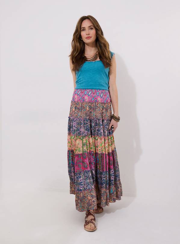 JOE BROWNS Shirred Paisley Maxi Skirt 16