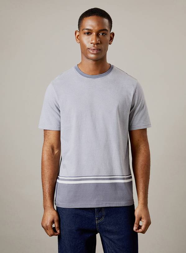 BURTON Blue Feeder Stripe T Shirt L
